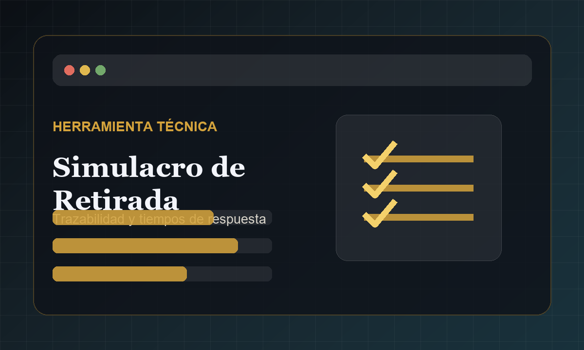 Vista comercial de Simulador de Retirada y Recuperaci&oacute;n