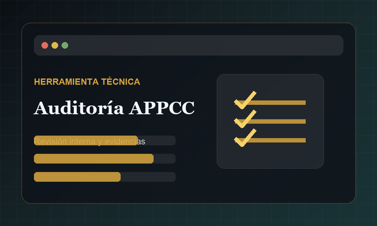 Vista comercial de Auditor&iacute;a Interna APPCC
