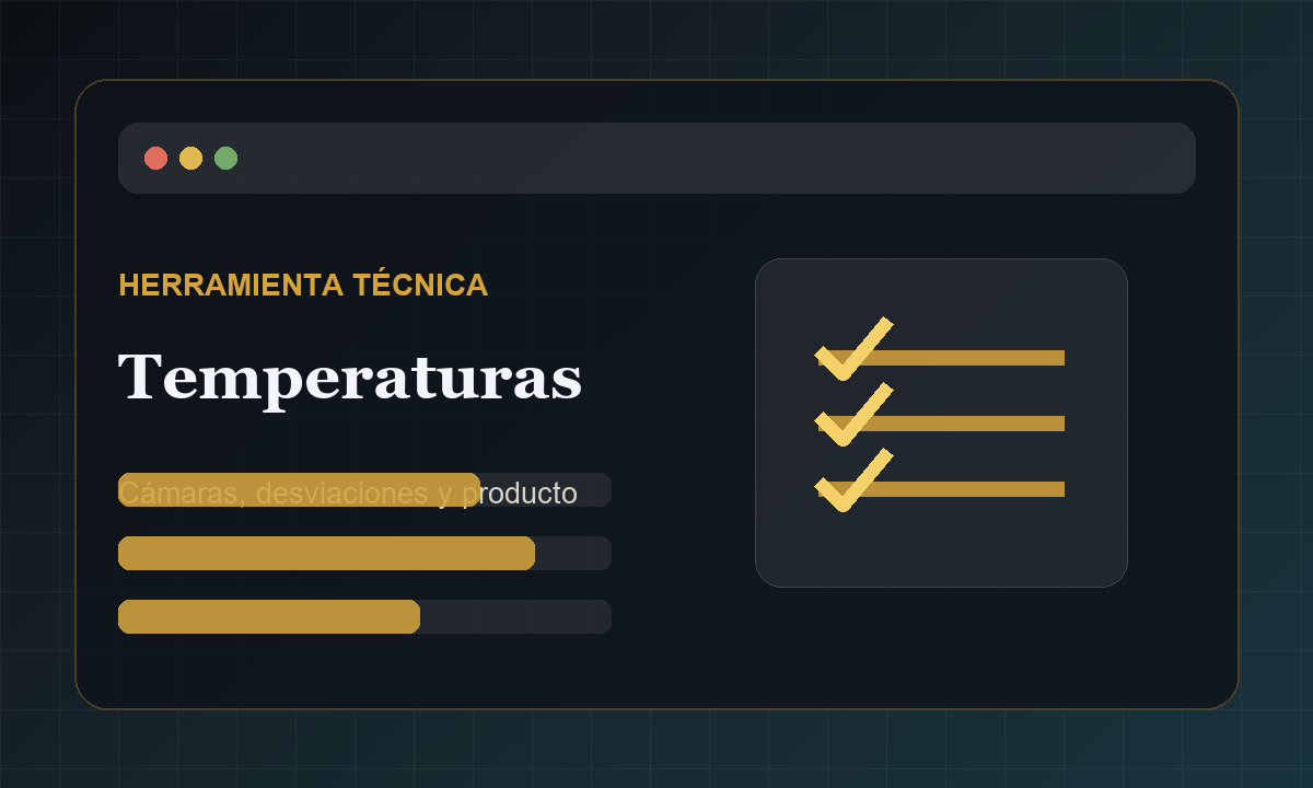Vista comercial de Control de Temperatura de C&aacute;maras