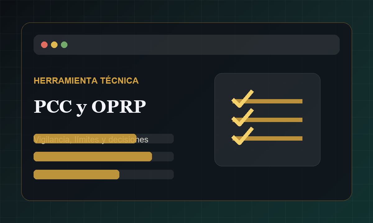 Vista comercial de Monitoreo de PCC y OPRP